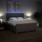 vidaXL Sommier à lattes de lit avec matelas Taupe 180x200 cm Tissu