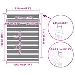 vidaXL Store zèbre gris clair largeur du tissu 105 9 cm polyester