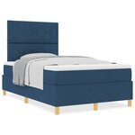 vidaXL Lit à ressorts avec matelas Bleu 120 x 200 cm tissu