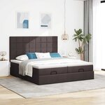 VidaXL Cadre de lit ottoman avec matelas marron foncé 180x200 cm tissu