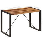 vidaXL Table de salle à manger 120x60x76 cm Bois de Sesham solide
