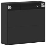 vidaXL Armoire à miroir de salle de bain noir bois d’ingénierie