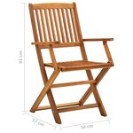 vidaXL Chaises pliables d'extérieur 4 Pièces Bois d'acacia solide