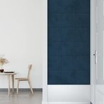 vidaXL Panneaux muraux 12 Pièces Bleu 30x30 cm Velours 1 08 m²