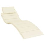 vidaXL Coussin de chaise longue crème 186x58x4 cm tissu oxford