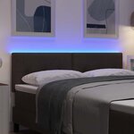 vidaXL Tête de lit LED avec tête de lit Marron foncé 144 cm Polyester