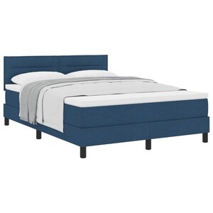vidaXL Lit à ressorts avec tête de lit Bleu 140 x 200 cm tissu
