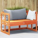 vidaXL Canapé de jardin extensible cire marron bois massif de pin