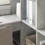 vidaXL Bureau d'angle avec étagère Gris béton 101.5 x 149.5 x 149.5 cm