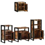 vidaXL Ensemble de mobilier de salle de bain 4 Pièces Bois Recyclé Solide