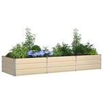 vidaXL Jardinière Ivoire 195 x 100 x 45 cm Acier galvanisé