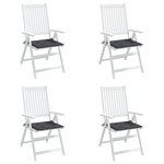 vidaXL Coussins de chaise de jardin lot de 4 anthracite 50x50x4 cm