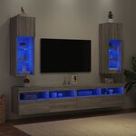 vidaXL Meubles TV avec lumières LED 2 Pièces sonoma gris 30 5x30x90 cm