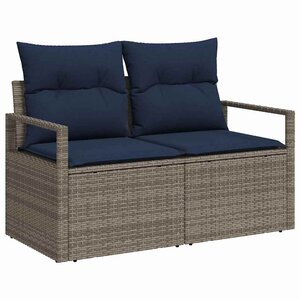 vidaXL Canapé de jardin avec coussin 120 x 62 x 69 cm polyrotin