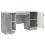 vidaXL Bureau Gris béton 142 5 x 50 x 75 cm Bois d'ingénierie