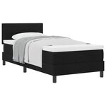 vidaXL Lit à ressorts avec matelas Noir 90 x 190 cm tissu