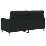 vidaXL Canapé à 2 places Noir 140 cm Tissu