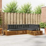 vidaXL Ensemble de canapés d'extérieur 4 Pièce Naturel et Anthracite