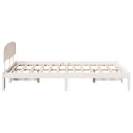 vidaXL Cadre de lit avec tête de lit blanc 135x190 cm en bois massif de pin