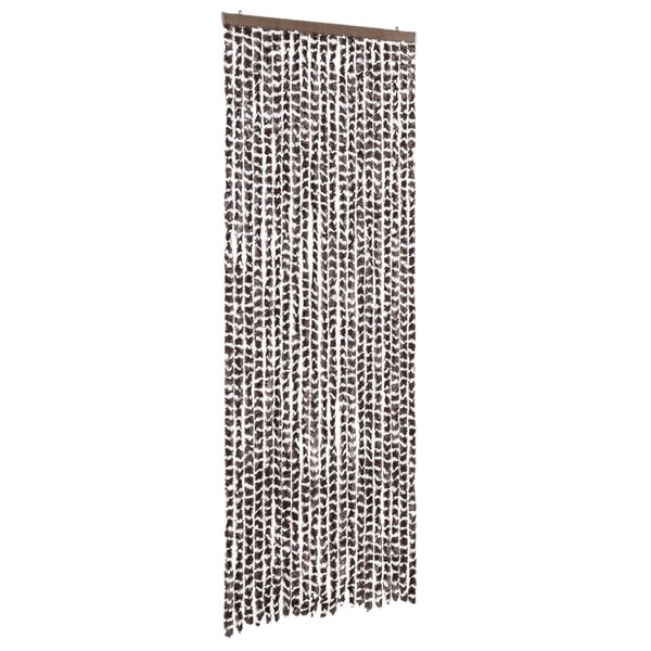 vidaXL Rideau anti-mouches marron et blanc 90x200 cm chenille
