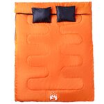 vidaXL Sac de couchage double et oreillers adultes camping 3-4 saisons