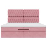 vidaXL Cadre de lit ottoman avec matelas rose 200x200 cm velours