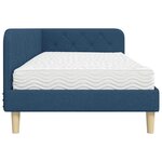 vidaXL Cadre de lit d'angle Bleu 100 x 200 cm tissu