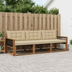 vidaXL Ensemble de canapés d'extérieur 3 Pièces Naturel et Beige