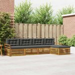 vidaXL Ensemble de canapés d'extérieur 5 Pièces Naturel et Anthracite