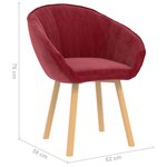 vidaXL Chaise de salle à manger Bordeaux Velours