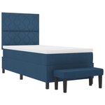 vidaXL Lit à Ressort avec Matelas et Banc Bleu 90x200 cm en Tissu