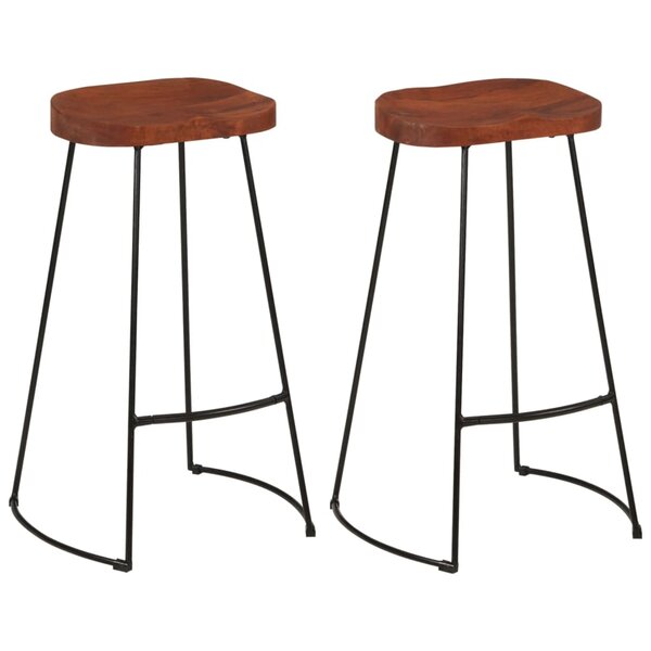 vidaXL Tabourets de bar Gavin lot de 2 50x40x78cm bois massif manguier