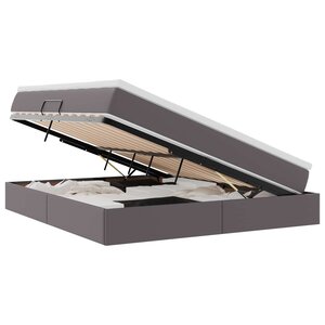 vidaXL Lit avec rangement et matelas Gris 180 x 200 cm Simili cuir