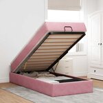 vidaXL Cadre de lit ottoman avec matelas rose 90x190 cm velours