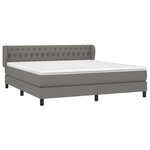 vidaXL Sommier à lattes de lit avec matelas Gris foncé 180x200cm Tissu