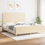 vidaXL Cadre de lit avec tête de lit Crème 180 x 200 cm Tissu