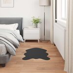 vidaXL Tapis en Fourrure Synthétique de Lapin Olite Noir 60 x 90 cm