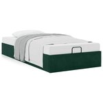vidaXL Cadre de lit ottoman sans matelas vert foncé 100x200 cm velours