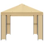 vidaXL Pavillon 4 × 3 m Crème Polyester et Acier 190 gsm