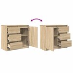 vidaXL Buffet avec tiroir chêne sonoma 71x35x65 cm bois d'ingénierie
