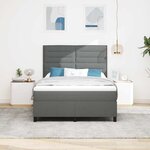 vidaXL Lit à ressorts avec matelas Gris foncé 140 x 190 cm tissu