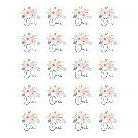 300 stickers ronds fleurs Oui Ø 3 5 cm