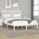 vidaXL Cadre de lit Blanc Bois de pin massif 180x200 cm Super King