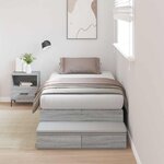 vidaXL Cadre de lit avec rangement Sonoma gris 226 5 x 75 x 31 5 cm