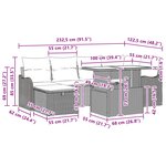 vidaXL Ensemble de canapé de jardin 7 Pièces Marron Poly rotin