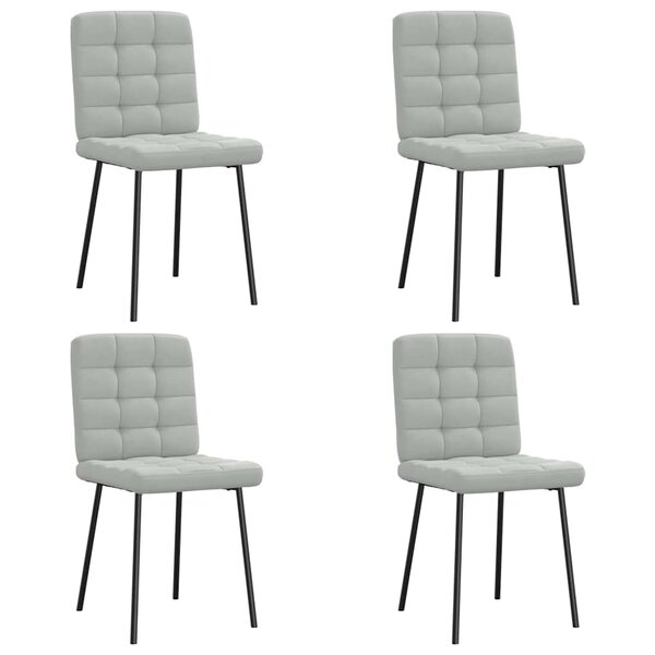 vidaXL Chaises à manger lot de 4 Gris clair Velours