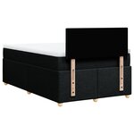 vidaXL Sommier à lattes de lit avec matelas noir 120x190 cm tissu