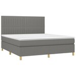 vidaXL Sommier à lattes de lit et matelas et LED Gris foncé 160x200 cm