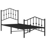 vidaXL Cadre de lit métal avec tête de lit/pied de lit noir 90x200 cm