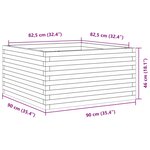 vidaXL Jardinière blanc 90x90x46 cm bois de pin massif